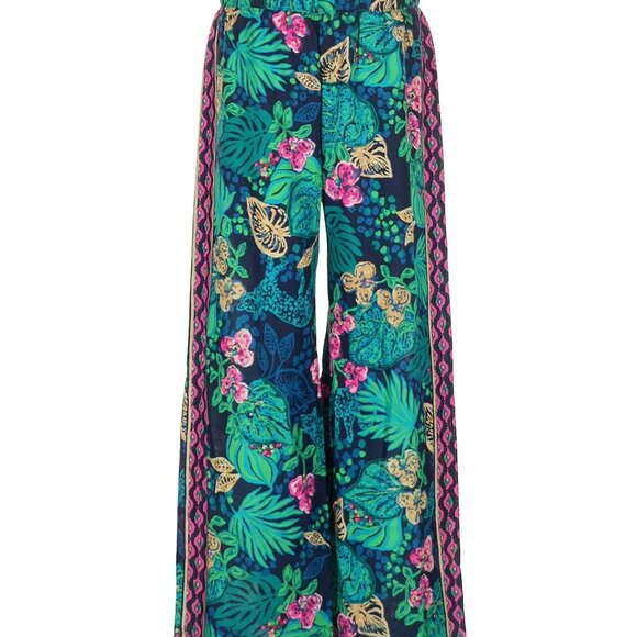 Lilly Pulitzer Bal Harbour Palazzo Pants Low Tide Navy Life of the Party sz M - Picture 4 of 5